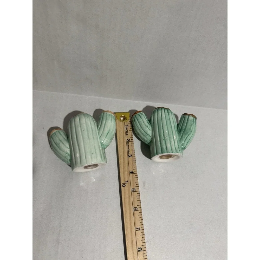 Vintage Desert Saguaro Cactus Salt & Pepper Shakers, 3.5 inch, Green #A111